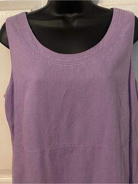 Cato Sz 12 Lavender Sleeveless Scoop Neck dress. Linen blend.